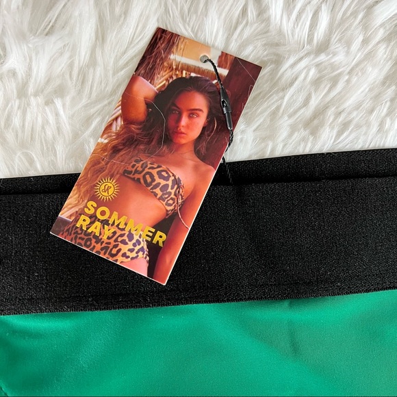 NEW Sommer Ray Color Block Bikini Bottom Green Size XL - Picture 4 of 6